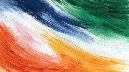Tricolor flag painted with dynamic flowing brush strokes symbolizing patriotism