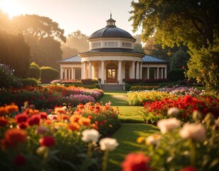 Sunlit garden pavilion
