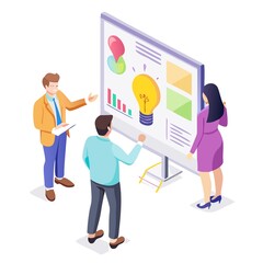 Business team brainstorming new ideas presentation