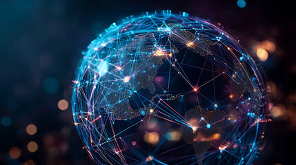 Global Network Connections: A Digital World Map