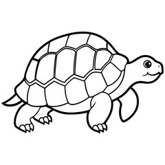 Minimalist Tortoise Line Art