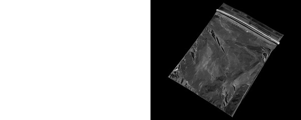 A Transparent Zip Lock Bag With Natural Wrinkles Isolated on a Transparent, White, or Black Background