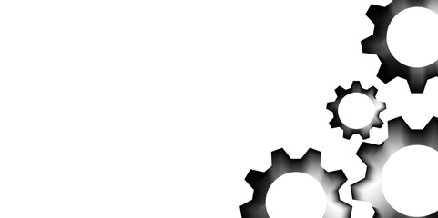 Setting gears icon. Cogwheel group. Gear design collection on white background. Gear mechanism settings tools template banner. progress, construction concept, or UI element. Vector illustration. 