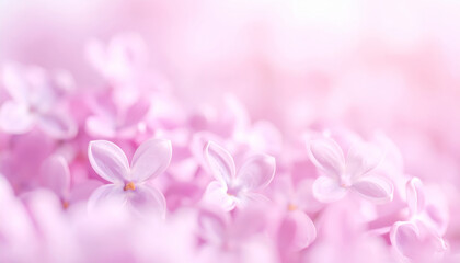 Obraz premium Softfocus closeup delicate pink lilac flower petal unfurling nature spring Softfocus closeup of delicate pink lilac flower petals unfurling creating dreamy and gentle springtime nature background