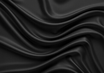Obraz premium Elegant draped black fabric texture background