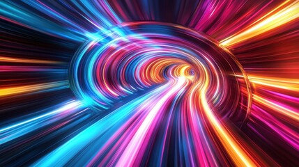 Fototapeta premium Dynamic light trails creating a vibrant motion effect.