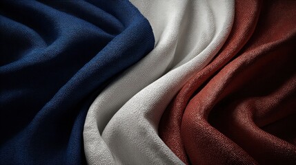 Two fabric-textured flags placed together in harmony concept