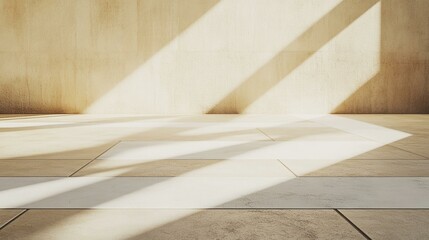 Light and shadow patterns in minimalist indoor architecture