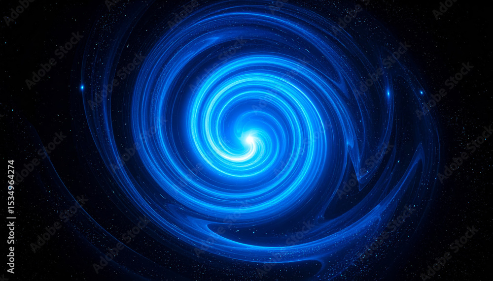 Poster vibrant swirling nebula of blue light pulses and flows through cosmic void, creating mesmerizing and