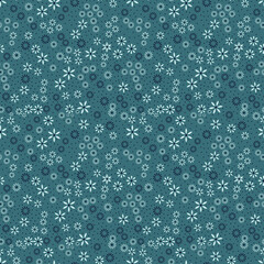 seamless geometrical floral pattern on green background 