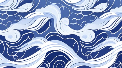 Fototapeta premium Abstract blue wave background with flowing curves and water-inspired design