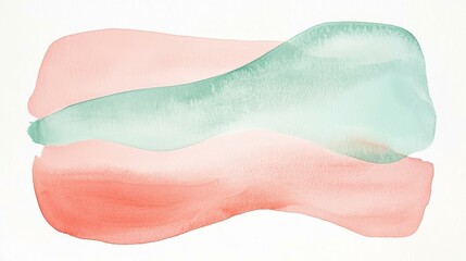 Fototapeta premium Abstract painting with shades of pink and green in studio