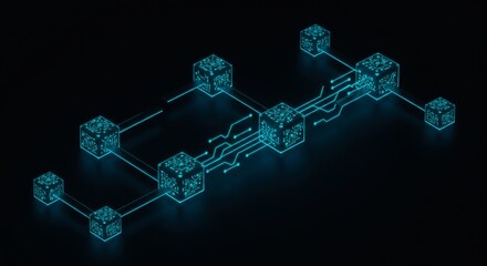 Abstract Blockchain Network Interconnected Cubes and Digital Circuits