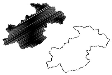 Ghor Province (Islamic Republic of Afghanistan, Provinces of Afghanistan) map vector illustration, scribble sketch Ghowr or Ghur map