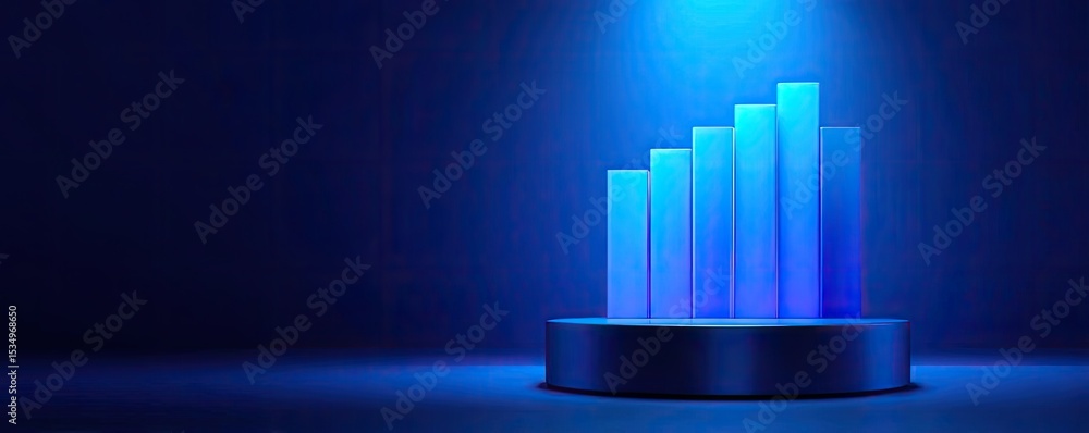 Poster automated income in profitable system and income generator concept. blue digital graph symbolizing g