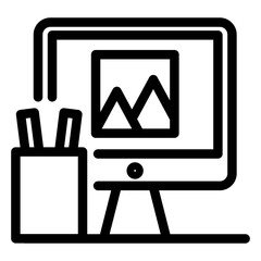 Design and Development. Design Studio vector icon illustration