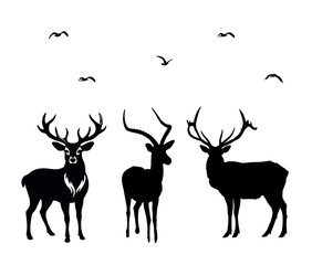 deer silhouette vector illustration