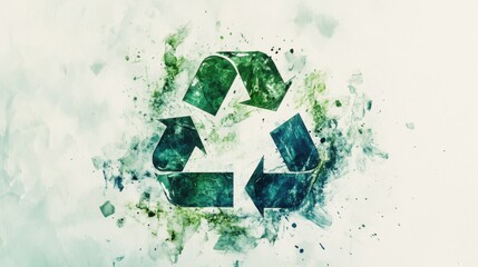 Artistic recycling symbol in serene indoor studio setting
