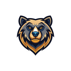 Bear Head animal logo illustration on white background 