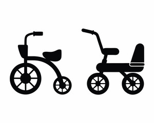 Fototapeta premium Tricycle icon silhouette vector illustration