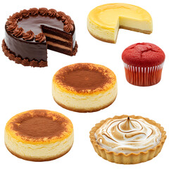 Delicious Baked Goods: Cakes, Cheesecakes & More on transparent background