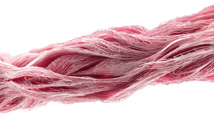 Vibrant pink fiber strands ideal for textile design and art.