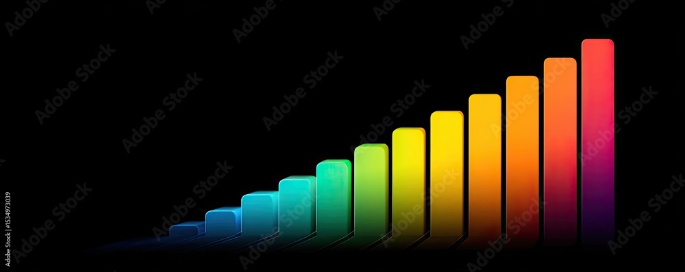 Poster Consumer optimism and investment support level concept. Colorful soundwave graph representing audio levels and intensity.