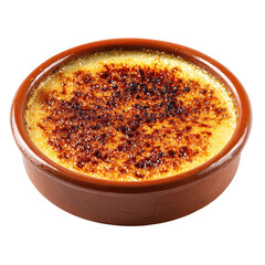Delicious creamy dessert topped with caramelized sugar crust. transparent background