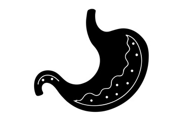 Stomach silhouette vector illustration