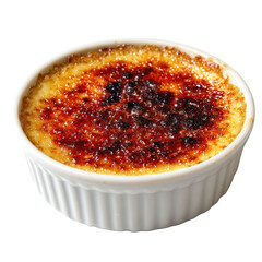 Delicious creme brulee with a caramelized sugar topping. transparent background