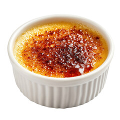 Delicious creme brulee with a caramelized sugar topping. transparent background