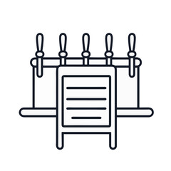 Obraz premium Minimalist icon of beer taps with chalkboard menu, beverage concept