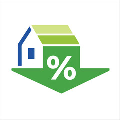Real Estate Discount Logo &ndash; Home Price Drop and Mortgage Rate Reduction 