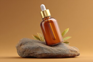 Fototapeta premium Amber glass dropper mockup