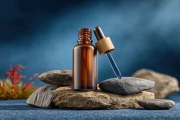 Amber glass dropper mockup