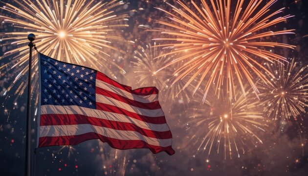 american flag fireworks