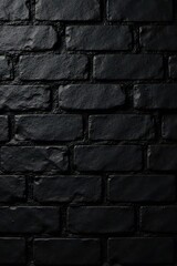 Slightly worn, matte black brick; subtle variations in tone , high-resolution, facade