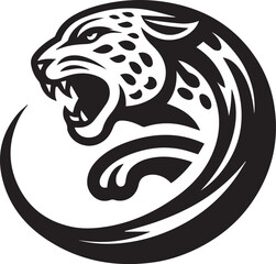 Black and White Jaguar Vector Illustration – Minimalist Wild Cat Silhouette Art	