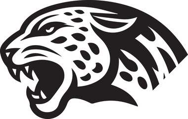 Black and White Jaguar Vector Illustration – Minimalist Wild Cat Silhouette Art	
