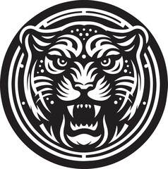 Black and White Jaguar Vector Illustration – Minimalist Wild Cat Silhouette Art	