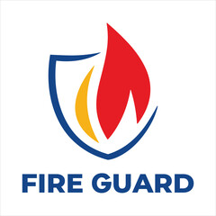 Fire Guard Logo &ndash; Flame Protection, Safety Shield, and Fire Security 