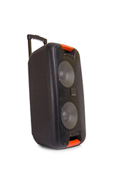 Audio loudspeaker box with clipping path isolated on white background. Speaker cabinet amplifier.