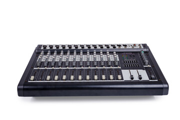 Audio sound mixer with clipping path isolated on white background.