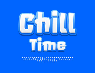 Vector Funky Card Chill Mode. Bright Comic style Font. Modern Artistic Alphabet Letters and Numbers set.