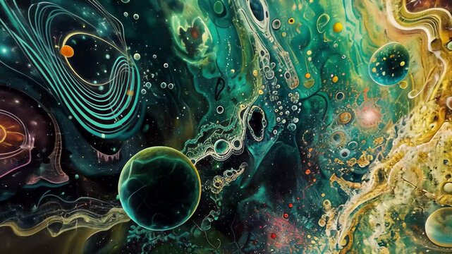 Explore the mesmerizing beauty of a colorful fourth dimension galaxy, filled with swirling cosmic elements and vibrant celestial objects at the edge of the universe