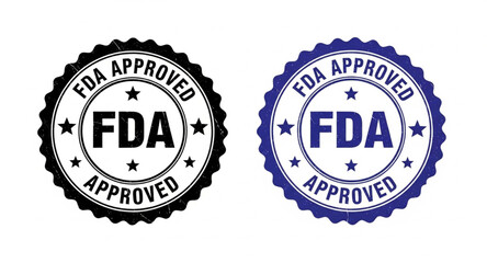 Obraz premium FDA Approved (Food and Drug Administration) icon, symbol, label, badge, logo, seal stamp