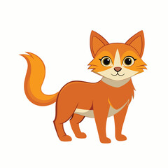 Lovely Pet Cat in Flat Vector Design