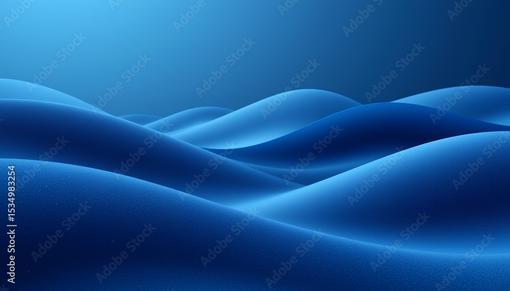 Poster smooth blue abstract waves creating a serene and futuristic visual flow across the image