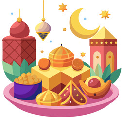 ramadan traditional sweets vector illustration (1).eps