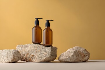 Cream bottle with tube mockup